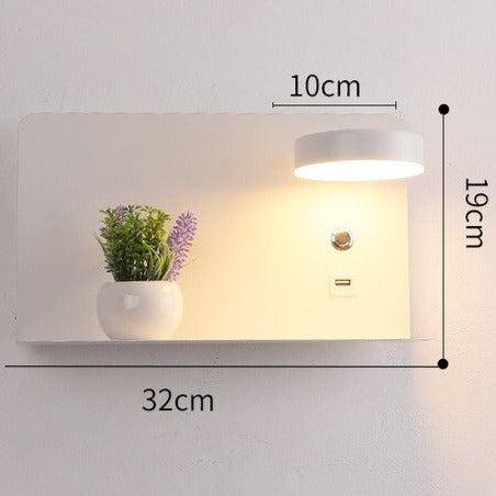 Tablette avec Lampe LED et Prise USB pour Chambre, Hôtel - GALLIA