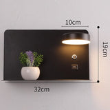 Tablette avec Lampe LED et Prise USB pour Chambre, Hôtel - GALLIA