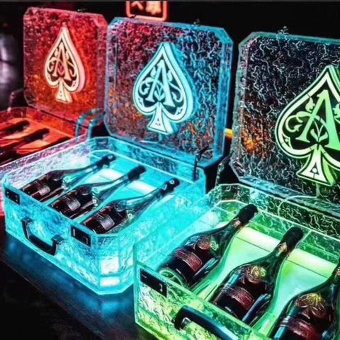 LED Illuminated Bottle Display and Case for Clubs, Bars