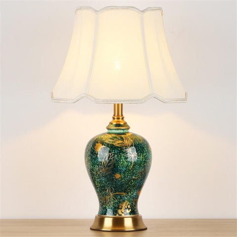 Vintage Ceramic Floral Lamp