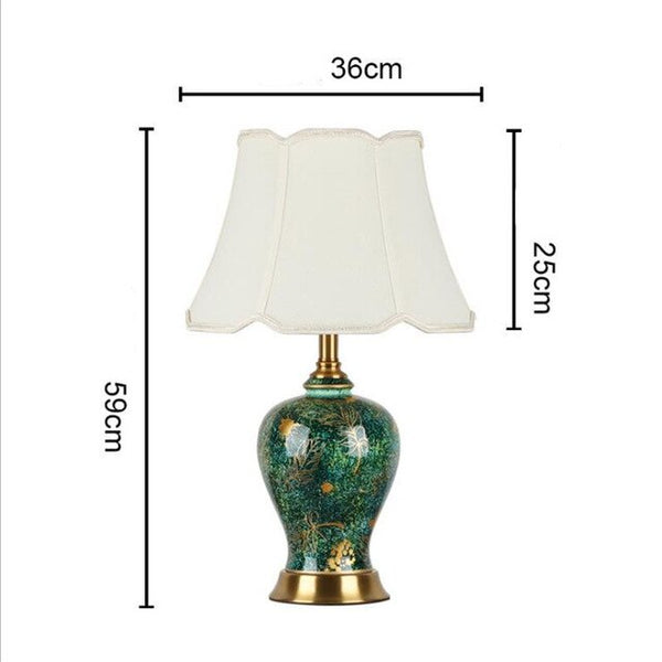 Lampe en Céramique Vintage avec motif Floral