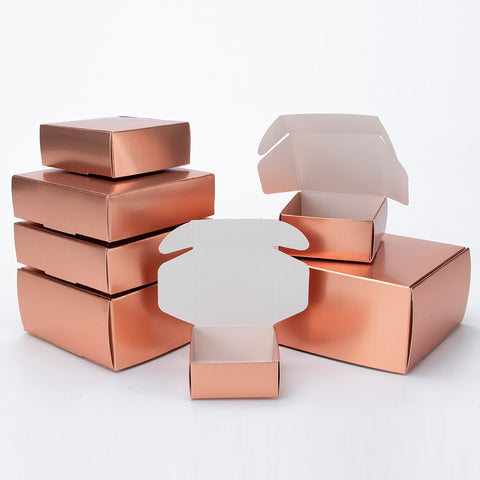 Emballages Rose Métallique en Carton 10 pcs