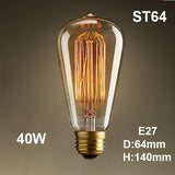 Ampoules Incandescentes Vintage Edison A19 Spiral G80 T10 T185 ST58 ST64 40W E27