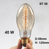 Ampoules Incandescentes Vintage Edison A19 Spiral G80 T10 T185 ST58 ST64 40W E27
