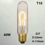 Ampoules Incandescentes Vintage Edison A19 Spiral G80 T10 T185 ST58 ST64 40W E27