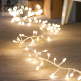 Guirnalda de luces de rama de árbol de plata y cobre
