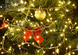 Guirnalda de luces de rama de árbol de plata y cobre
