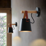 Applique-Murale-Bois-avec-sangle-Led-E27-85-265V-2-pièces