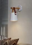 Applique-Murale-Bois-avec-sangle-Led-E27-85-265V-coloris-blanc