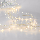 Guirnalda de luces de rama de árbol de plata y cobre