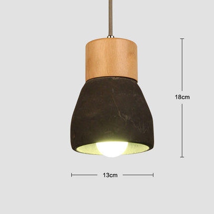 Suspensión escandinava redonda y de cemento de madera de colores E27 - KAJSA