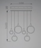 Luxury Pendant, Modern LED Chandelier with Acrylic Rings - OLYMPE