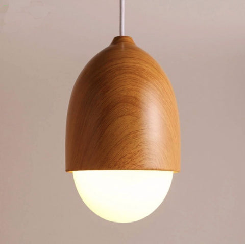 Faux wood and glass pendant lights - BJORN