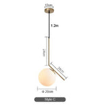 Suspension Minimaliste LED en Boule de Verre