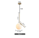 Suspension Minimaliste LED en Boule de Verre