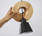 Suspension Scandinave Bois Aluminium Bois E27 - SOLVEIG