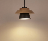 Suspension Scandinave Bois Aluminium Bois E27 - SOLVEIG
