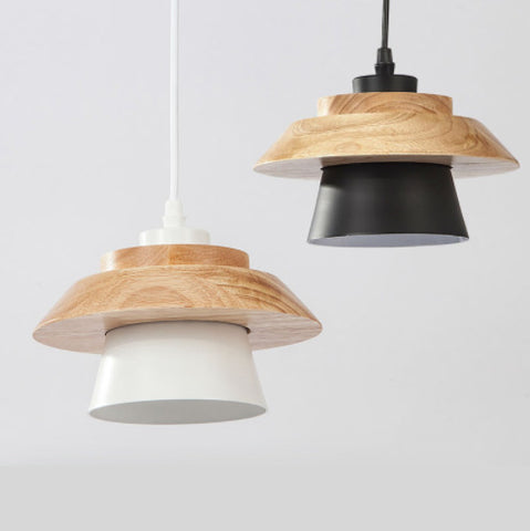 Scandinavian Pendant Light Wood Aluminum Wood E27 - SOLVEIG