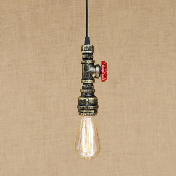Suspension Industrielle Tuyau avec Valve style Steampunk E27 - VANGARD