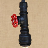 Suspension Industrielle Tuyau avec Valve style Steampunk E27 - VANGARD