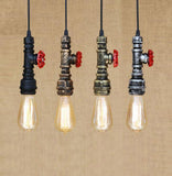 Suspension Industrielle Tuyau avec Valve style Steampunk E27 - VANGARD
