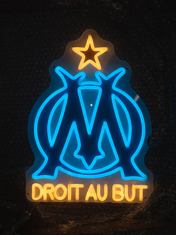Néon LED Olympique de Marseille Supporter – Décoration Murale USB Football
