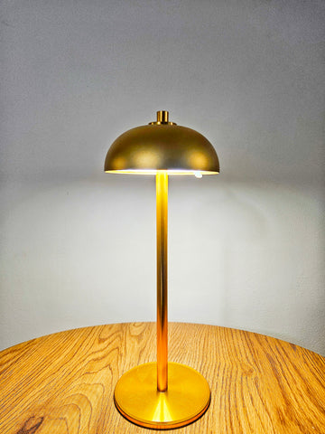 Lampe de Table Sans Fil, Tactile, Rechargeable Champignon Dorée pour Restaurant - LINDOR