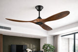 Ventilateur Plafond DC Réversible Silencieux en Bois Avec ou Sans Lumière, Télécommande - EXQUIO™