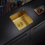 Mini évier de cuisine doré en acier inoxydable - 36x36 cm