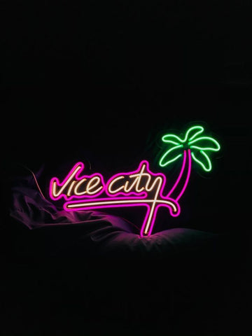 Néon Vice City LED – Lampe décorative rétro pour ambiance Miami 80s