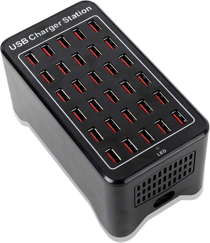 Stations de charge USB 10 15 20 25 30 60 Ports, Chargeur pour Téléphone et Tablettes Ignifuge