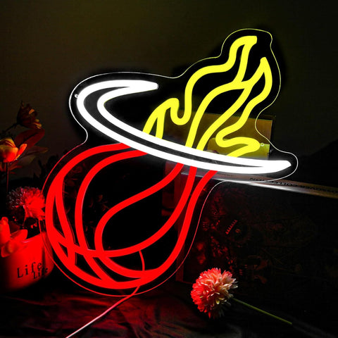 Néon LED Miami Heat – Décoration Murale USB pour Passionnés de Basketball