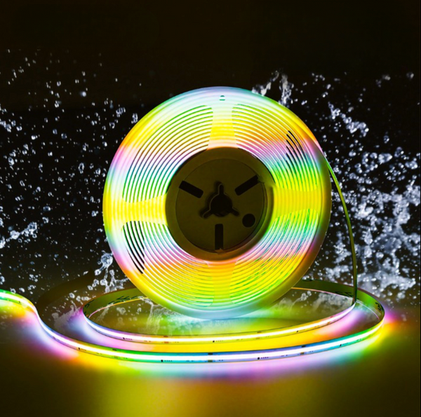 Ruban LED COB Haute Puissance Étanche IP65 Flexible 5m RGBIC 24V - 12 pcs - Commande DIMASPORT