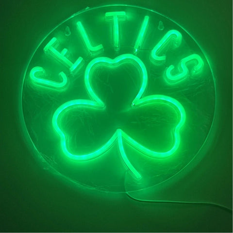Néon LED Celtics – Décoration Murale USB pour Passionnés de Basketball