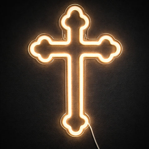 Néon LED Croix de Jésus – Lumière Spirituelle & Décoration Murale