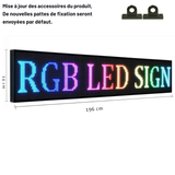 Panneau d’affichage LED programmable WiFi 196x36cm – Écran lumineux full couleur pour vitrine et enseigne