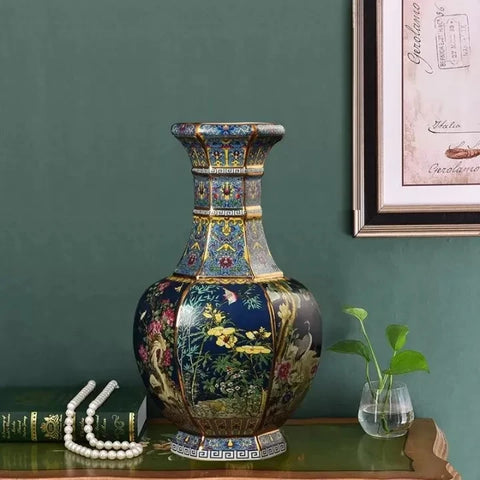 Vase en Céramique Artisanal - Décoration de Style Chinois Traditionnel