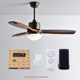 Ventilateur de Plafond Silencieux en Bois avec Lumière et Télécommande - NORSËN