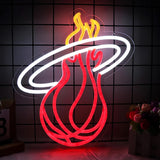 Néon LED Miami Heat – Décoration Murale USB pour Passionnés de Basketball