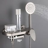 Stainless Steel Bathtub Faucet Single Handle Swivel Spout Mixer Tap with Hand Shower Wall Mount Platform Bath Mixer Water Faucet