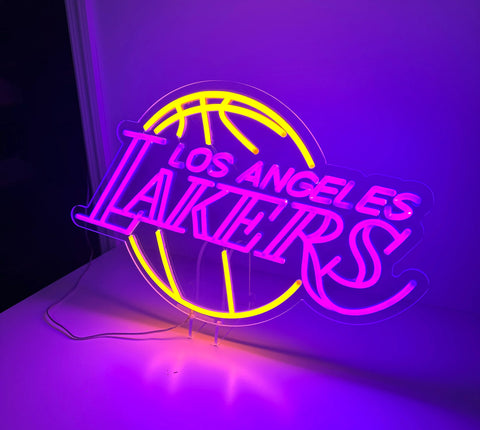 Néon LED Los Angeles Lakers – Décoration Murale USB pour fans de Basketball