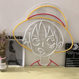 Néon Led Luffy Chapeau de Paille – Déco Murale One Piece Anime HD
