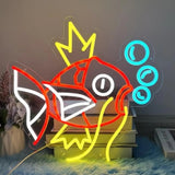 Néon LED Pokémon Magicarpe – Décoration Lumineuse USB Tendance Chambre ou Setup Gaming