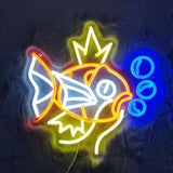 Néon LED Pokémon Magicarpe – Décoration Lumineuse USB Tendance Chambre ou Setup Gaming