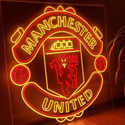 Néon LED Manchester United Exclusif – Décoration Murale USB Football Gaming
