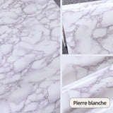 Papier Peint Adhésif Imperméable en PVC – Effet Bois, Marbre Blanc, Noir ou Uni