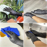 Gants en nitrile noirs jetables – Lot de 20/50/100 pièces – Taille S/M/L/XL – Résistants et imperméables