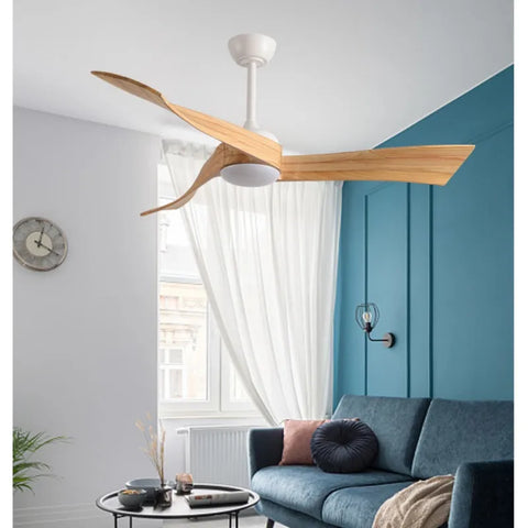 Ventilateur de Plafond DC en Bois Silencieux avec Lumière et Télécommande - SEDIO