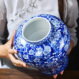 Vase Chinois en Céramique Bleue et Blanche