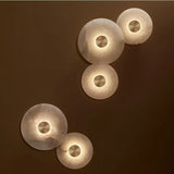 Applique Murale Marbre & Cuivre LED — Design Circulaire Nordique et Luxe pour Salon, Chambre & Entrée